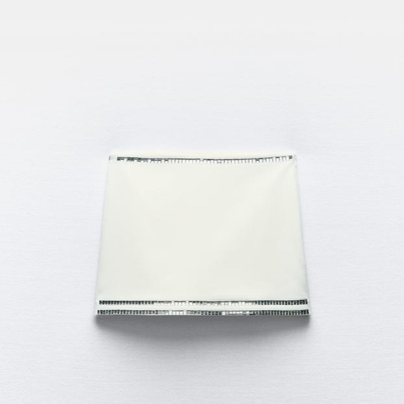 Zara RHINESTONE SKORT Size Small NWT $69.95 White Mid-rise skort - Picture 8 of 10